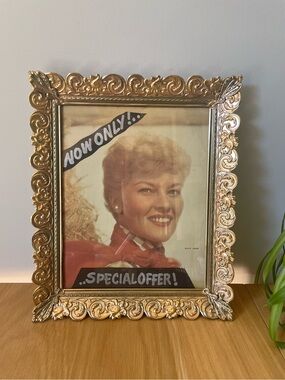 Vintage Ornate Gold-Tone Picture Frame Vanity Tray Hollywood Regency 8 x 10